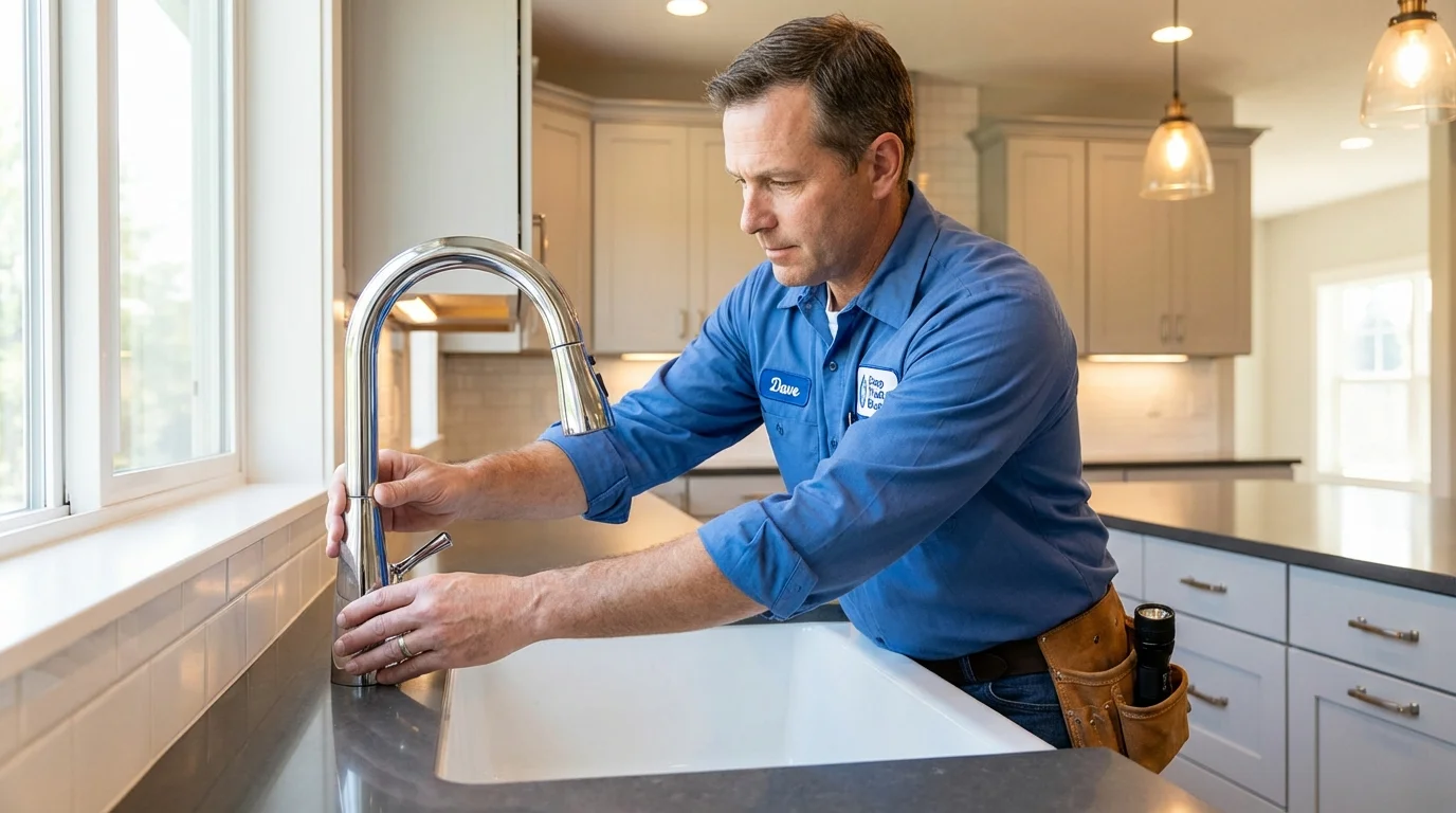Kitchen faucet installation by Johns Plumbing LLC in Ossipee